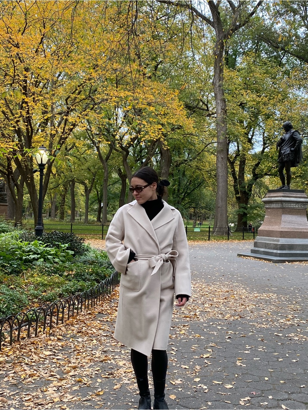 Cream Belted Wrap Coat - Chic Fall Outerwear